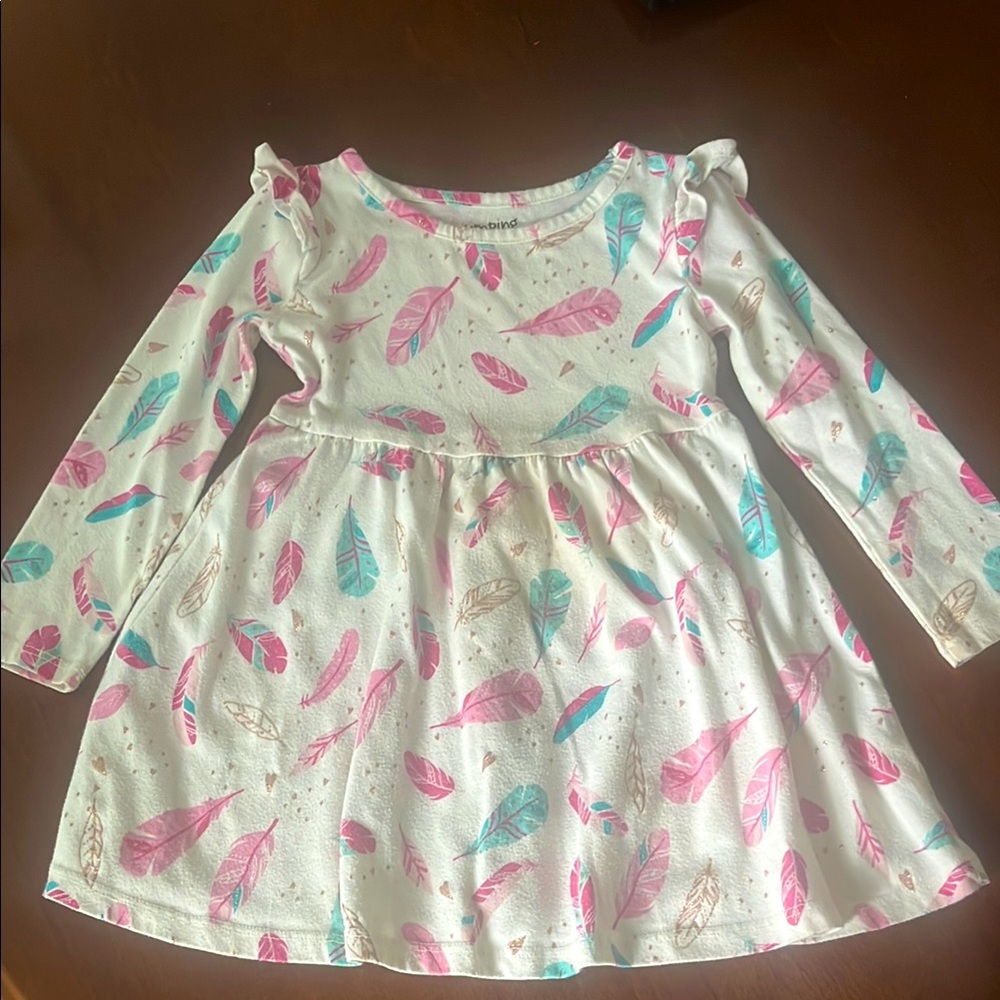 Jumping Beans Pink and Blue Feather Dress size 3T